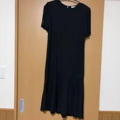 9号サイズ　ブラック 半袖 ロングワンピース　シンプル