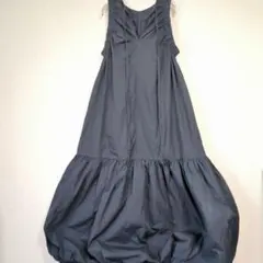 【美品】ナチュラルビューティーベーシック バルーン裾マキシワンピース 黒 M