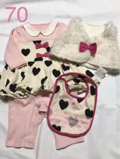 【JENNI】シスター　ジェニィ　ロンパース　スタイ　ベスト3点セット70 新品