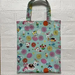 ハンドメイド　A4サイズ　手さげ ハニーチューン　　ブルーのサムネイル