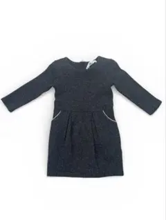 H &M 金ラメ入り長袖ワンピース（背面ファスナー付き）