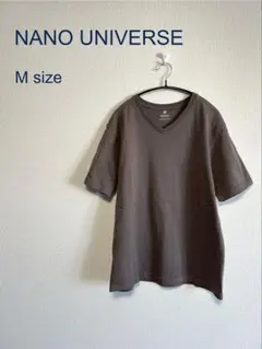 【美品】 NANO UNIVERSE ブラウン系 Vネック Tシャツ Mサイズ