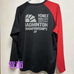 YONEX バドミントン長袖シャツ 黒/赤