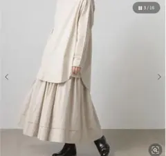 オムネス　OMNES　ブロード裾タックギャザースカート　フリーサイズ