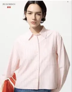 最終値下げJW ANDERSON ユニクロピンク ストライプ 長袖シャツ