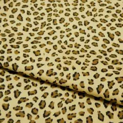 幅110×50cm●布 小さめのヒョウ柄 豹柄 レオパード 綿 ベージュ