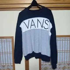 ち*】様 VANS グレー ブラック トレーナー　古着