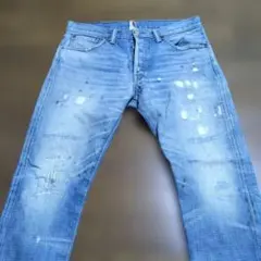 ダメージ加工ライトブルーデニムパンツのサムネイル