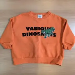 BREEZE★オレンジ裏起毛 恐竜トレーナー