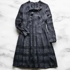 バーバリーロンドン　シルク100％ワンピース総柄+チェック