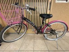 22インチ　a.n.design works 子供用自転車 黒/ピンク