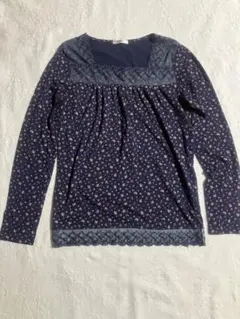 Comfort basic 長袖 花柄 レース トップス M