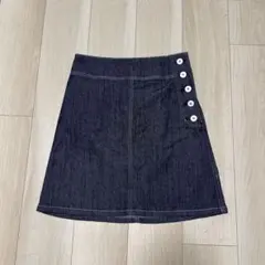 mystic ミスティック ダークブルーデニム Aラインスカート 5ボタン