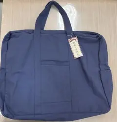 お値下げします⭐︎新品未使用品⚪︎帆布ネイビー トートバッグ ファスナー付き