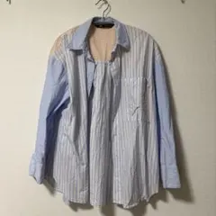 ZARA 長袖シャツ M 青とオレンジチェック