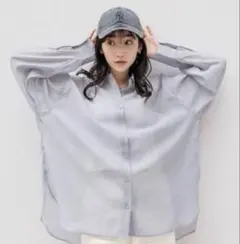 LOWRYS FARM シアーシャツ ショート丈　グレー