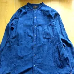 ☆美品☆BEAMS PLUS インディゴ シャンブレー バンドカラー シャツのサムネイル