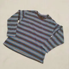 DAZY 七分・長袖カットソー M 青×茶×白