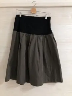 美品マタニティフレアスカート 黒とオリーブグリーン 約67cm Lサイズ