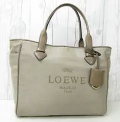 LOEWE ロエベ ヘリテージ ハンドバッグ キャンバス×レザー 茶 A4可のサムネイル