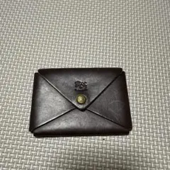 【IL BISONTE】ダークブラウン レザー カードケース