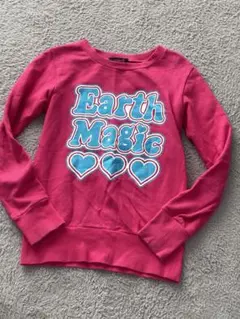 Earth Magic ピンク トレーナー150cm バックロゴ