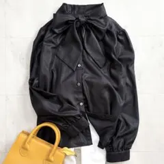 グリーンレーベルリラクシングボウタイブラウス ブラック