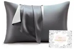 Hodo Home シルク 枕カバー 43×63cm ダークグレー L 絹