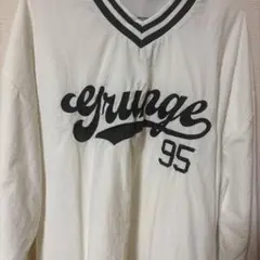 グラフィックプリント Vネック トレーナー 95 ナイロン生地