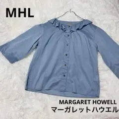 マーガレットハウエル ダブルラッフルカラー フリルブラウス サイズⅠ