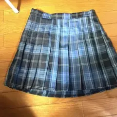 チェックスカート 青