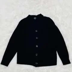 ユニクロ　ブラック　カーディガン 長袖　【M】　ウール100%