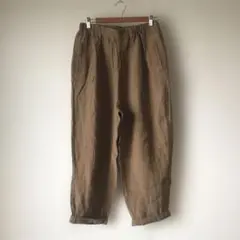 ハンズオブクリエイション　リネンパンツ　総ゴムブラウン系のサムネイル