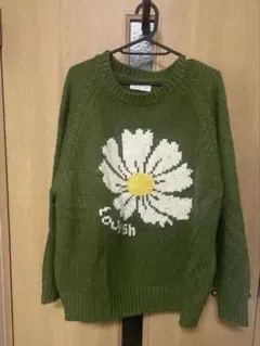 CIAO PANIC TYPY 花柄グリーンニットセーター 長袖