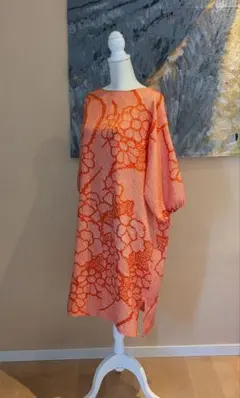 正絹　着物リメイク　総絞り　振袖　ワンピース　プルオーバー　七分袖