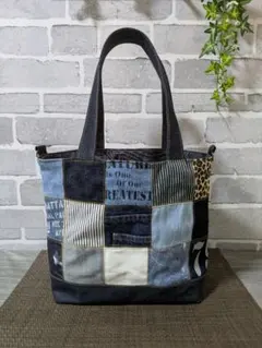 デニムリメイク・パッチワーク・トートバッグ・ハンドメイド