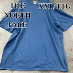 ザノースフェイス ブルー Ｔシャツ ビッグシルエット 無地 XXL【9800】