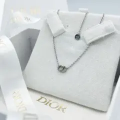 ✨超美品✨DIOR Clair D Lune ストーン ネックレス シルバー