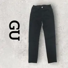 GU キッズ のびのびレギンスパンツ 長ズボン (120) ブラック