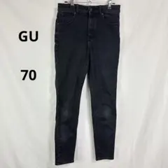 GU◇ジーユー　ウルトラストレッチスキニージーンズ【70】ブラック　コットン混