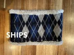 SHIPS キッズ用　ネックウォーマー　ダイヤモンド柄とケーブル編みマフラー