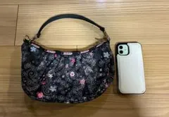 新品★LeSportsac フラワー刺繍　ハンドバッグ　レスポートサック　黒