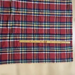 M1●両面微起毛　柔らか先染めツイル　赤系タータンチェック110✖️100