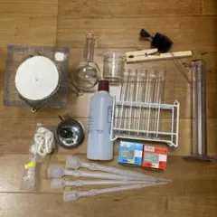 理科実験　ガラス器具セット 試験管他 科学　小中学生　自由研究