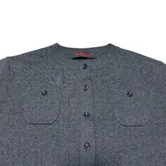 CABaN コットンカシミヤクルーネックカーディガン チャコールグレー XS