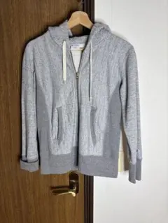 Champion グレー ジップアップパーカー S