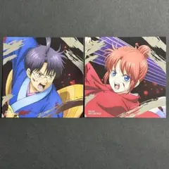 銀魂　-吉原大炎上- アニメイトフェア　箔押しスクエアカード　新八　神楽　2点