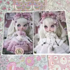 ②未使用　可愛い女の子パネル生地2枚＆（パッチワーク用）リバティ生地6枚です。