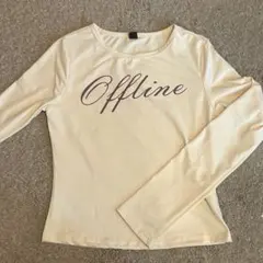 クリーム色 長袖Tシャツ y2k