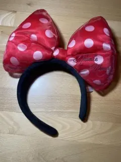 ミニーマウス 赤とピンクの水玉カチューシャ